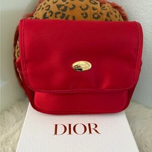 Dior Red Crossbody Bag with Gold Accent